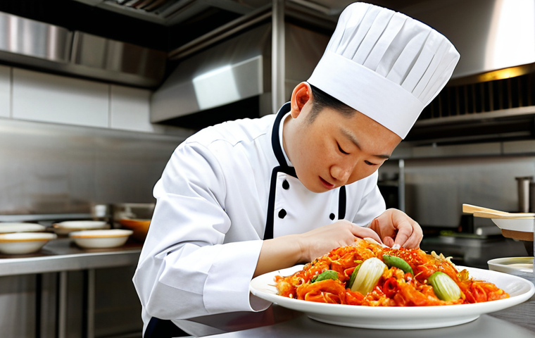 발효식품의 현대적 활용을 위한 협업 모델 - "A professional cheesemonger, fully clothed in appropriate attire, arranging a selection of artisana...