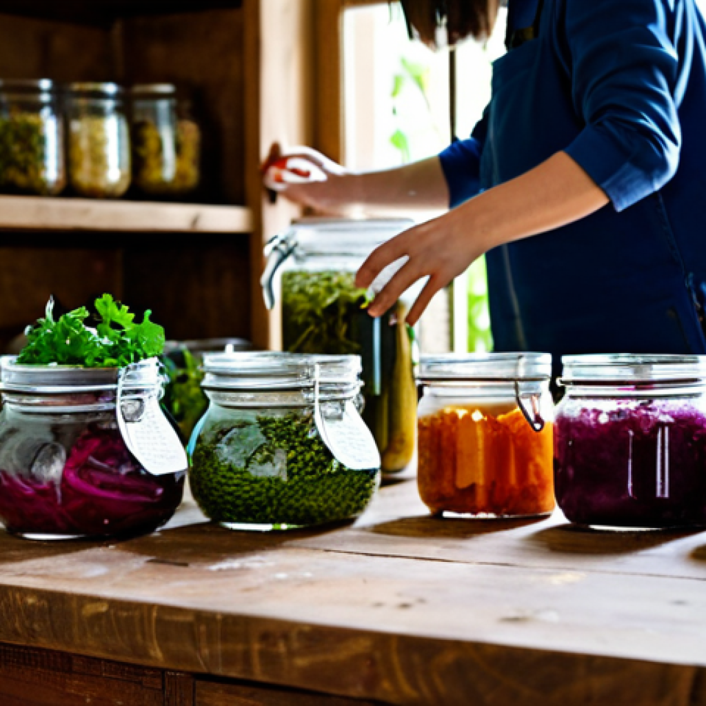 발효식품의 현대적 패키징 디자인 - Transparent Jar Authenticity**

"A beautifully arranged selection of *légumes lacto-fermentés* in a ...